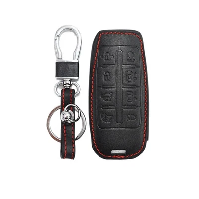 For 2020 2021 Hyundai Genesis G80 Leather 8 Buttons Key Fob Bag Chain Cover Case - Image 1 of 4