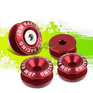 24MM X 11MM ANODIZED RED ALUMINUM BUMPER QUICK FASTENER RIVET STYLE 4PCS/SET - Picture 1 of 5