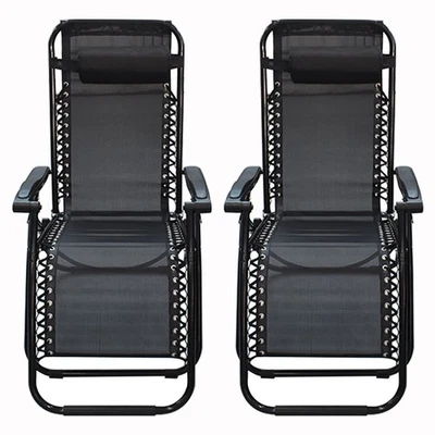 2 peças cadeiras de lazer dobráveis externas dupla finalidade 178*67*110cm com travesseiro e suporte - Imagem 1 de 4