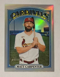 MATT CARPENTER SN/572 2021 Topps Heritage High Number - Chrome Refractor #677 - Picture 1 of 4