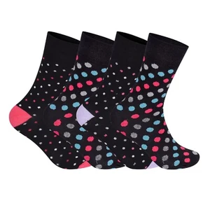 Ladies Diabetic Dotty Soft Top Gentle Grip Elasticated Cotton Rich Comfort Socks - Picture 1 of 6