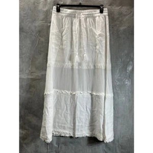 Falda con cordón de lino de encaje blanco brillante para mujer INC INTERNATIONAL CONCEPT talla L - Imagen 1 de 12