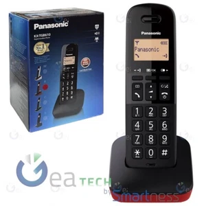 PANASONIC TELEFONO CORDLESS KX-TGB610JTR + RUBRICA 50 NUMERI PORTATILE NERO ROSS - Zdjęcie 1 z 3
