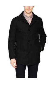 Hawke & Co Men’s Seville Poly Melton Wool Car Coat Jacket, Black, Medium - Picture 1 of 5