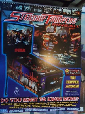 Starship Troopers Sega Pinball Flyer NOS - Image 1 of 2