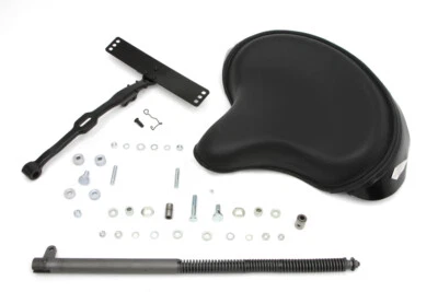 Black Leather Deluxe Solo Seat Kit fits Harley Davidson - Image 1 of 4
