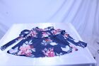 Shirt Girls Open Shoulder Floral Long Sleeve with Ruffle Trim Size Small