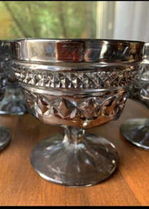 Vintage Anchor Hocking Wexford Smoke Champagne/Tall Sherbet Glasses - Picture 1 of 9