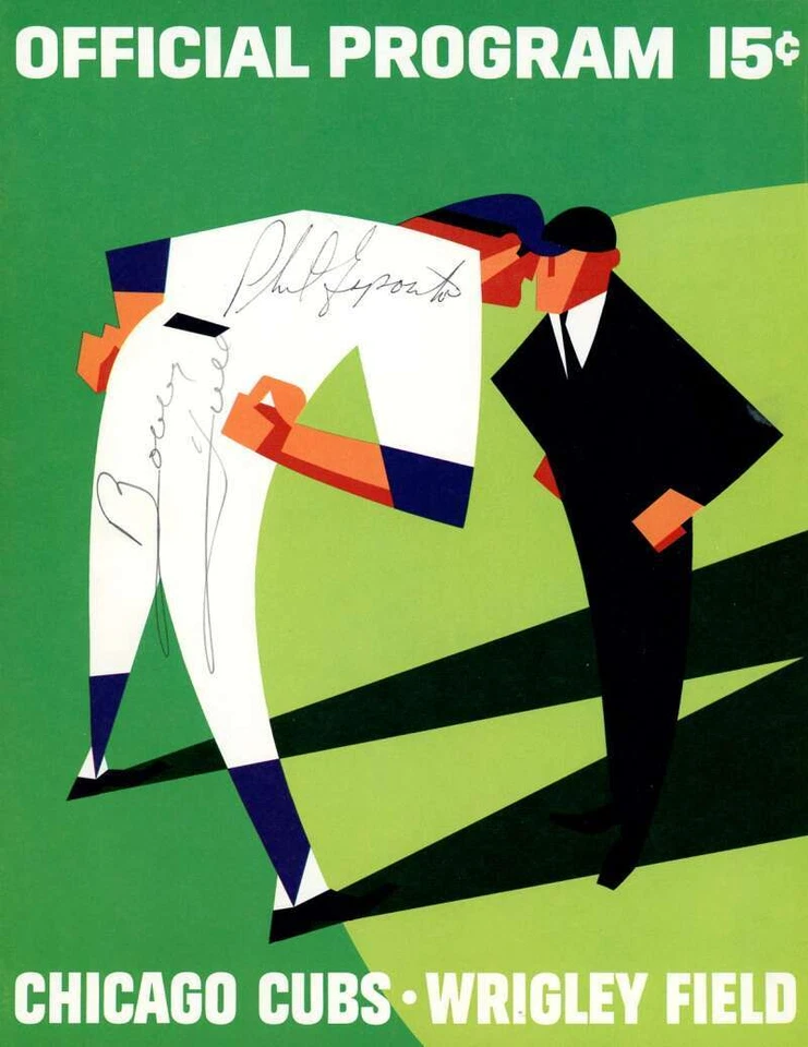 Bobby Hull Phil Esposito JSA Signed  1966 Chicago Cubs Program vs Dodgers Auto - Image 1 of 1