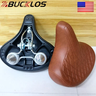 Asiento de sillín de bicicleta BUCKLOS retro Cruiser vintage clásico cómodo cojín de asiento con herramientas Foto 1 de 4