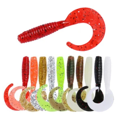 10 STÜCKE Weiche Angelköder Jig Worm Swimbait Crankbaits Wobblers Silikonköder - Bild 1 von 4