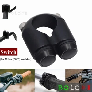 Black 2 Button Motorcycle Hand Control Momentary Switch For 7/8" Bars M-switch - Picture 1 of 12