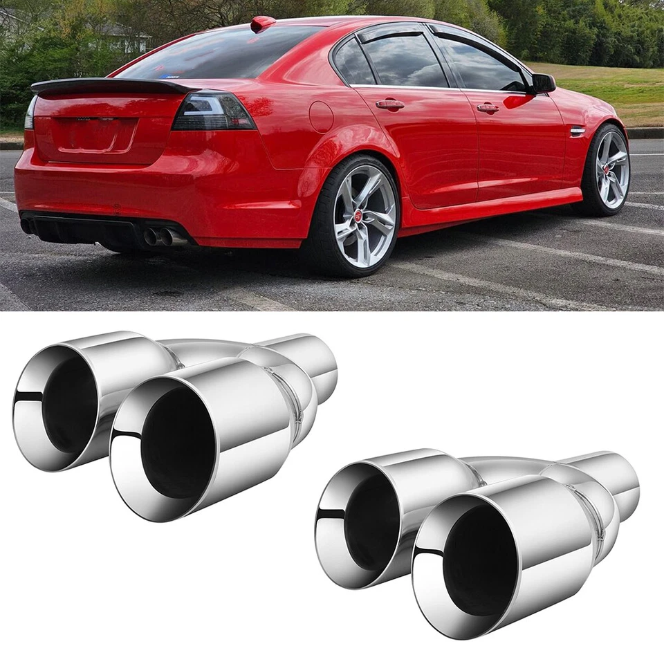 2X 2.5"in 3.5''ut 9.5'' escape doble punta doble pared para Pontiac G8 G6 G5 Foto 1 de 4