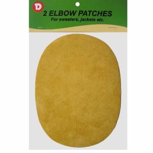 Two Faux-Suede Iron-On Elbow Patches 4.5 x 6 in - Gold - Picture 1 of 2