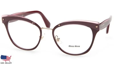 NUEVO MIU MIU VMU 54Q CCG-1O1 GAFAS BORGOÑA 50-18-140 B41mm Italia Foto 1 de 4