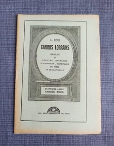 Les cahiers lorrains - N°6 1925 - Imagen 1 de 3