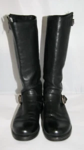 Frye Womens Veronica Slouch Black Leather Tall Boots Buckle Straps Size 8.5B - Picture 1 of 8