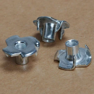 M3/M4/M5/M6 Tee Nuts Four 4 Pronged Captive T Nuts For Speaker Wood Furniture - Picture 1 of 10