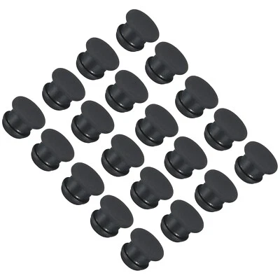 30 piezas tapones de silicona con orificio de bloqueo a presión de 10 mm/0,39 pulgadas de diámetro negro Foto 1 de 4