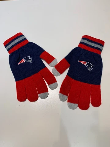 NFL Team  New England Patriots Stretch Knit Gloves with Texting Tips - New Cover