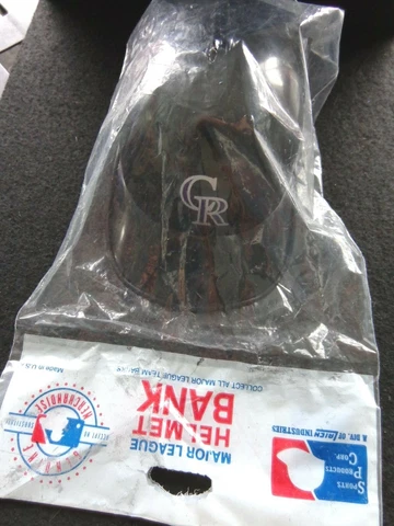 Vintage MLB Colorado Rockies Coin Helmet Bank 1 Pc. Coin Bank Helmets Free Ship Cover