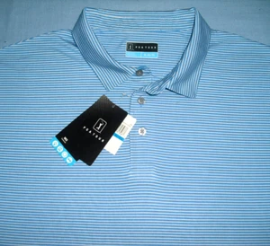 NUEVO NUEVO CON ETIQUETAS PGA Tour Hombres SS Polo Driflux Camisa de Golf Azul Rayas Talla XL - Imagen 1 de 3