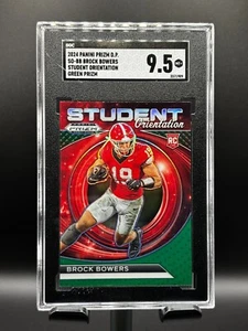 2024 Prizm Draft Picks Brock Bowers Student Orientation Green Prizm RC SGC 9.5 - Picture 1 of 2