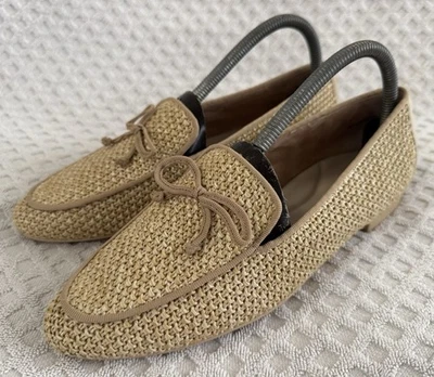 Mocasín plano sin cordones Paul Green Robbie en rafia natural Reino Unido 6,5 EE. UU. 9 punta de almendra Foto 1 de 4