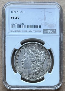 1897 S $1 NGC XF 45 1897-S MORGAN SILVER DOLLAR - Picture 1 of 2