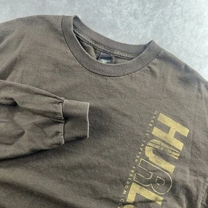 Vintage Hurley Brown Long Sleeve Surf Skate Grunge Shirt Y2K Size Men's 2XL - Picture 1 of 9