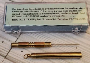 Heritage Crafts Brass Stiletto For Embroidery Yarn Crossstitch Sewing Crafting - Picture 1 of 4