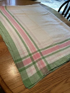 Vintage Tischdecke 50er Jahre, rosa grün, weiß kariert, 72x60 wunderschön - Bild 1 von 4