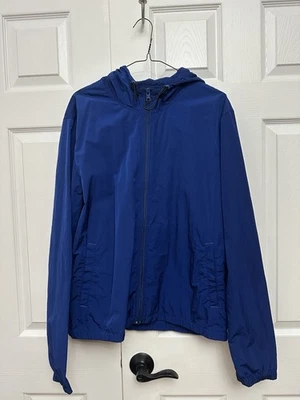 💨 Armani Exchange AX Men's Blue Perforated Windbreaker Jacket - Hooded Size L/G - Image 1 of 4