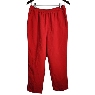 Blair Red Elastic High Waist Casual Pull On Pants Womens Sz 16PS Pockets Comfort - Image 1 of 4