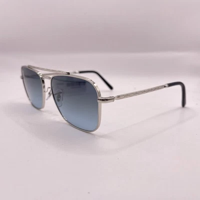 Ray Ban Nuevo Caravana Delgado Cuadrado Doble Puente Gradiente Gafas de Sol RB3636 Plateado Foto 1 de 4