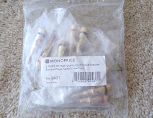 (5 pares) Monoprice 9437: enchufes banana de altavoz chapado en oro de alta calidad @c7 - Imagen 1 de 6