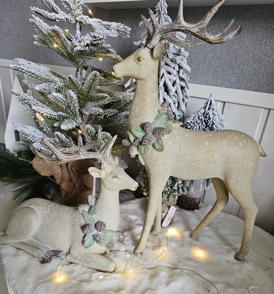 Clayre & Eef Hirsch Figur liegend stehend 2 Varianten Clayre & Eef Zapfen Beige - Bild 1 von 1