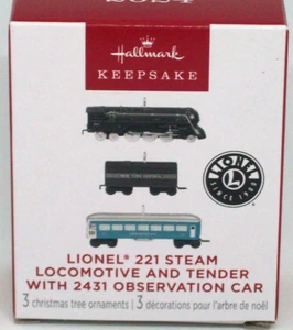 Locomotora de vapor Hallmark 2024 Lionel® 221 - Juego de 3 en miniatura - Nueva en caja - Imagen 1 de 9