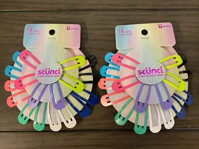2 Packs Of 18 Scunci Each Hair Clips Barrett Assorted Colors - Image 1 of 2