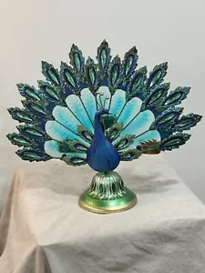 LOVELY METAL PEACOCK TEALIGHT HOLDER NEW IN BOX - Picture 1 of 3