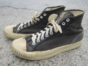 Vintage sneakers 1950s high cut black Men's size 29.5 cm Rare Used - Picture 1 of 5