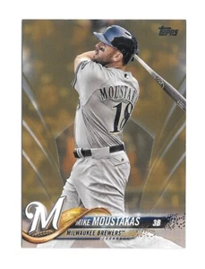 MIKE MOUSTAKAS 2018 Topps Update GOLD Parallel #/2018 -MILWAUKEE BREWERS- #US55 - Picture 1 of 1