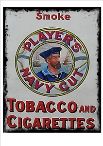 Cartel de Publicidad de Cigarrillos De Colección Reproducción Cartel de Metal, Jugadores Corte Marino - Imagen 1 de 1