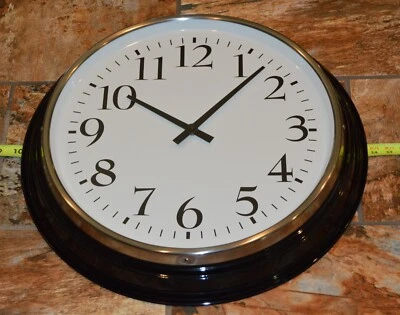 Wall Clock 24 Inch IKEA Bravur Black and White Schoolhouse Style - Image 1 of 4