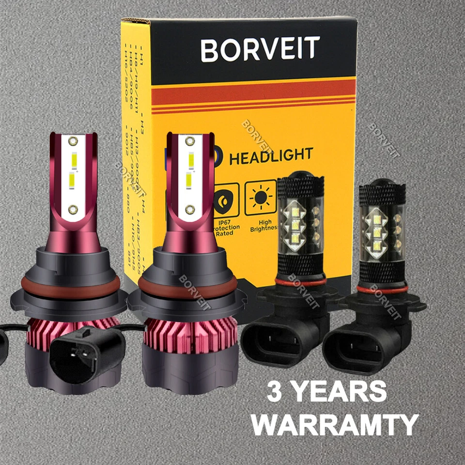 Xenon White LED Headlight Fog Lights Bulbs For Ford F 250 F 350 Super Duty 01-04 - Image 1 of 4