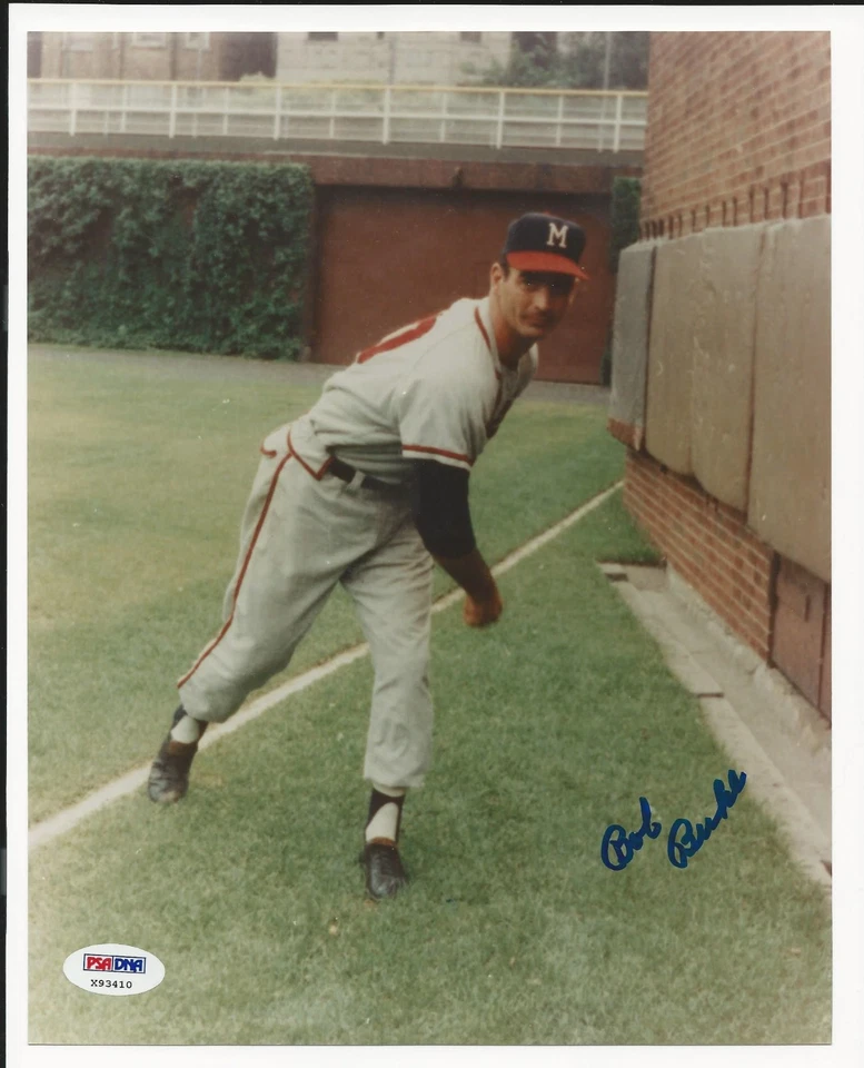 鲍勃·布尔·勇士签名亲笔签名 8 x 10 照片 PSA/DNA 认证亲笔签名 — 第 1/1 张图片