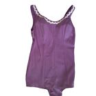 NWT Deadstock Vintage 60s or 70s Purple One Piece Swimsuit by Roaman's size 40