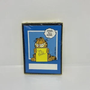 30 targhette Garfield HANDS OFF - etichetta/piastra libro editoriale Jim Davis/Antiochia - Foto 1 di 5