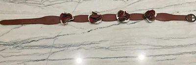 Lucky Penny Anthropologie Ruffles Blossom Belt Size M Leather Brown Red - Image 1 of 4