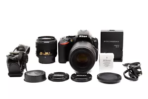 S/C 1,142 【 N MINT 】 Nikon D5600 24.2 MP DSLR / 18-55mm & 55-200mm Lens  JAPAN - Picture 1 of 17